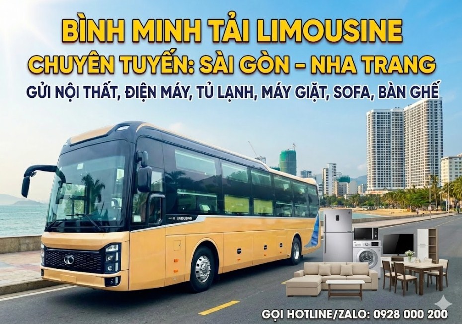 Gửi Nội Thất, Điện Máy (Tủ lạnh, Máy giặt, Sofa, Bàn ghế) Sài Gòn - Nha Trang: Cước phí bao nhiêu tiền?
