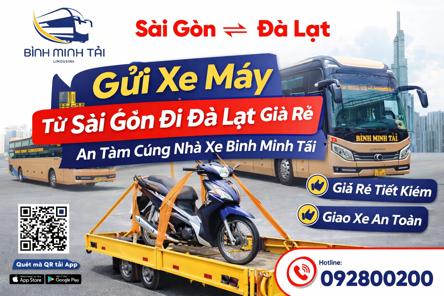 Gửi Xe Máy Từ Sài Gòn Đi Đà Lạt Giá Rẻ – An Tâm Cùng Nhà Xe Bình Minh Tải